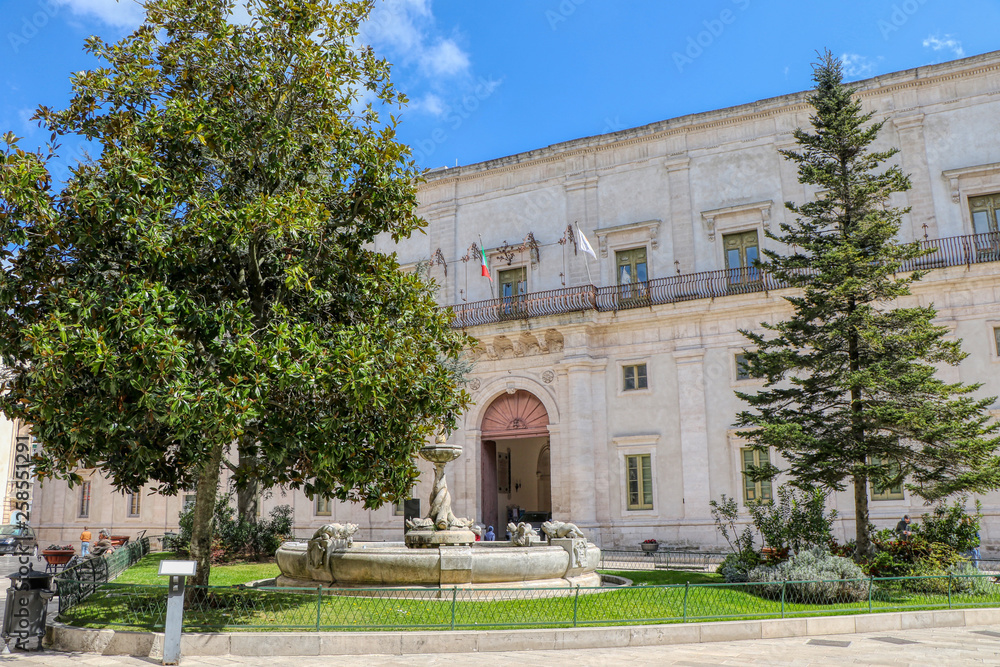 A view of the facade of the Ducal Palace in Martina Franca, Puglia, Italy