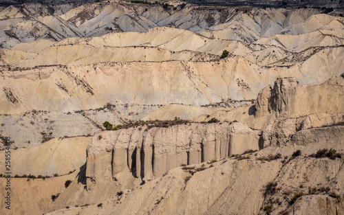 Eroded mountains and rocks on a dessert