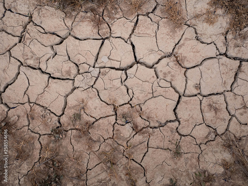 Dry earth ground with cracks texture