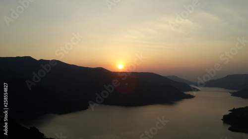 sunset in the mountains