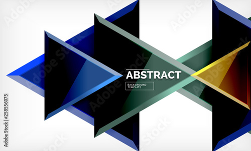 Free Download Tech futuristic geometric 3d shapes, minimal abstract background - GFXLoad