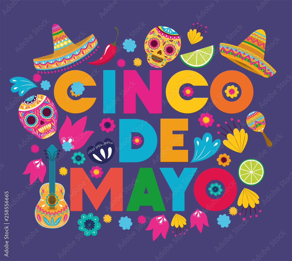 Obraz premium cinco de mayo card pattern