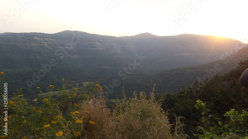 sunset in the mountains