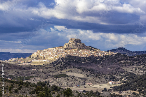 View of medieval village Morella, Castellon, Valencia, Spain