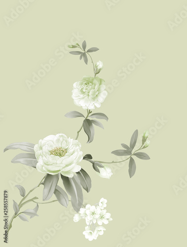 Wallpaper Mural Painted watercolor composition of flowers in pastel colors set Torontodigital.ca