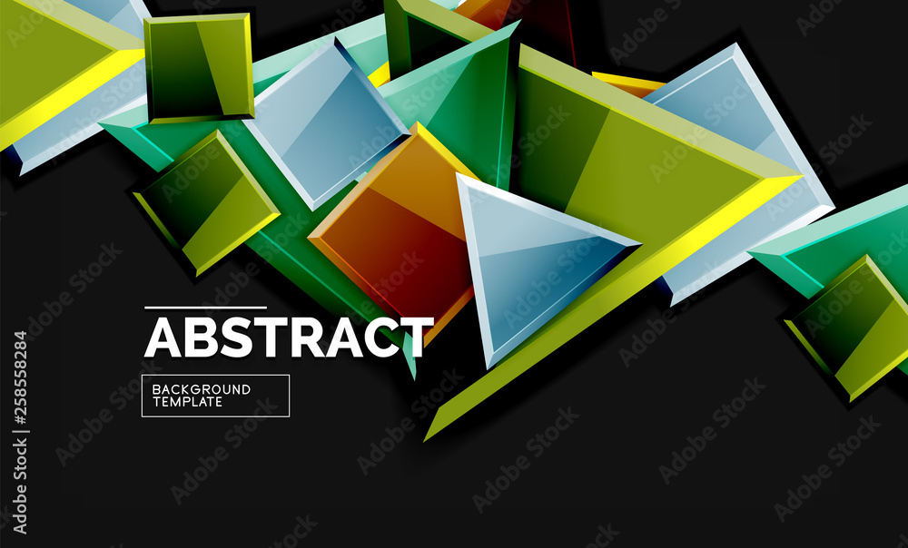 Squares and triangles geometrical background Squares and triangles geometrical background