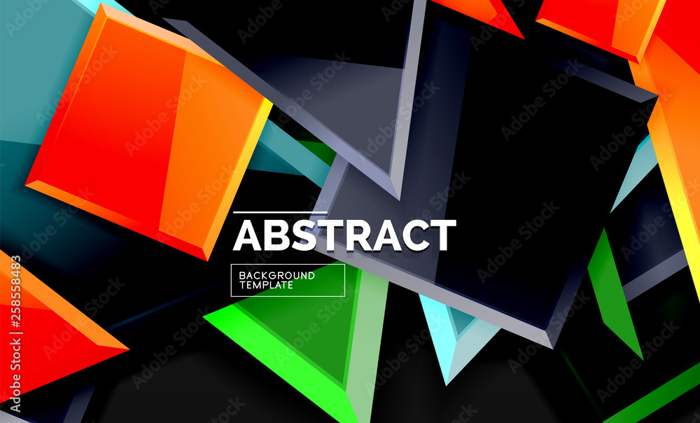 Squares and triangles geometrical background Squares and triangles geometrical background