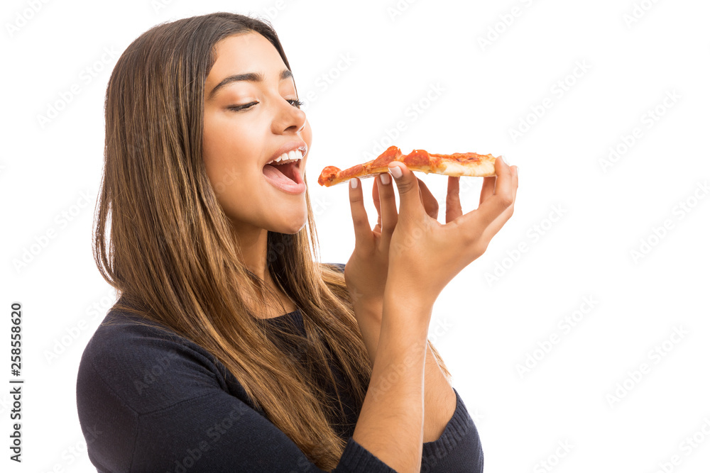 Woman Eating Fast Food On Weekend Woman Eating Fast Food On Weekend