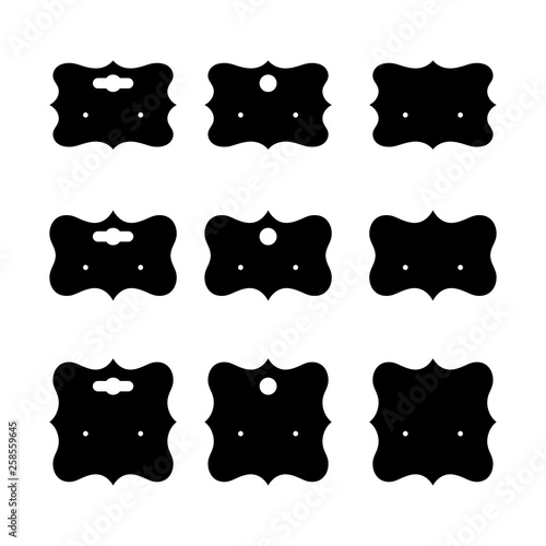 Earring display cards - vector. Jewelry cards. Earring hang tags isolated on white