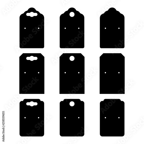 Earring display cards - vector. Jewelry cards. Earring hang tags isolated on white