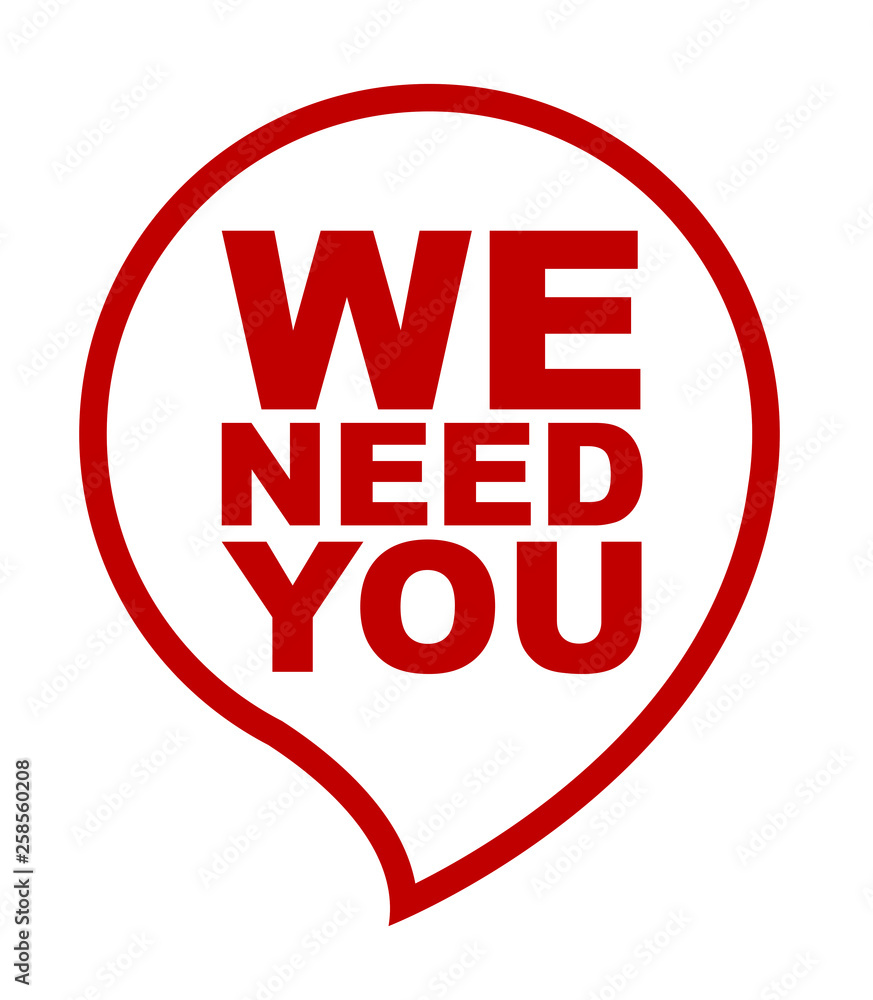 Photography red vector banner we need you