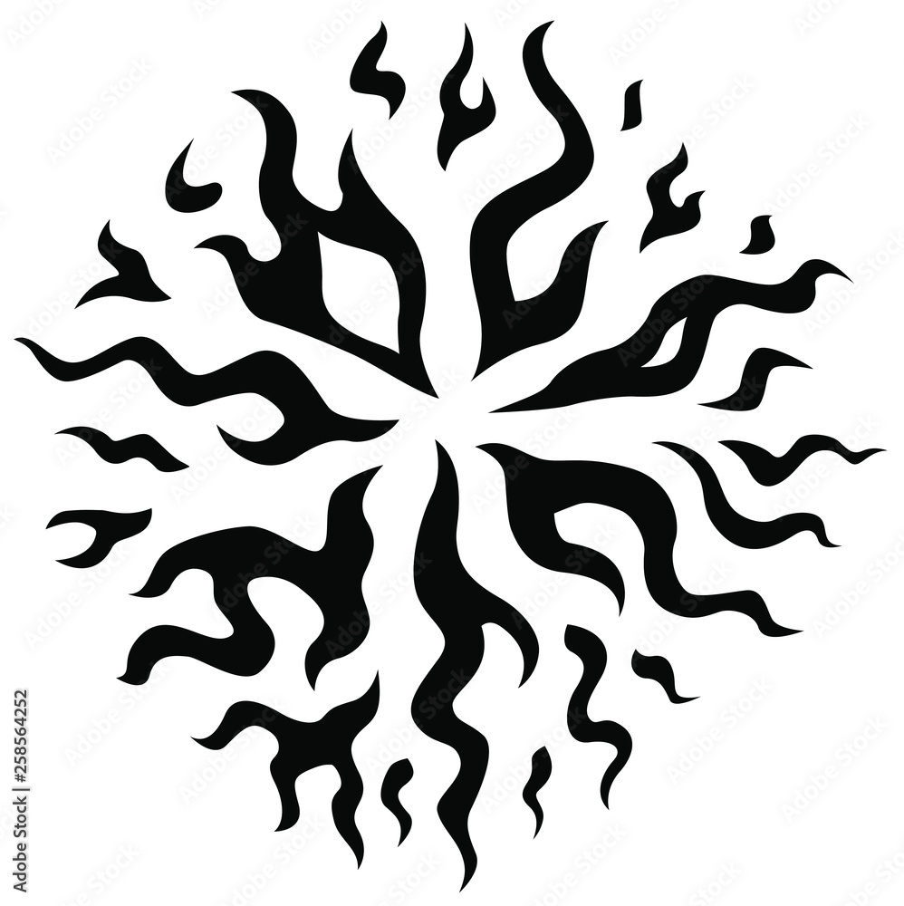 Flames Focus Abstract Stencil Flames Focus Abstract Stencil
