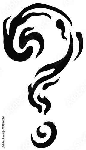 Flames Question Abstract Stencil