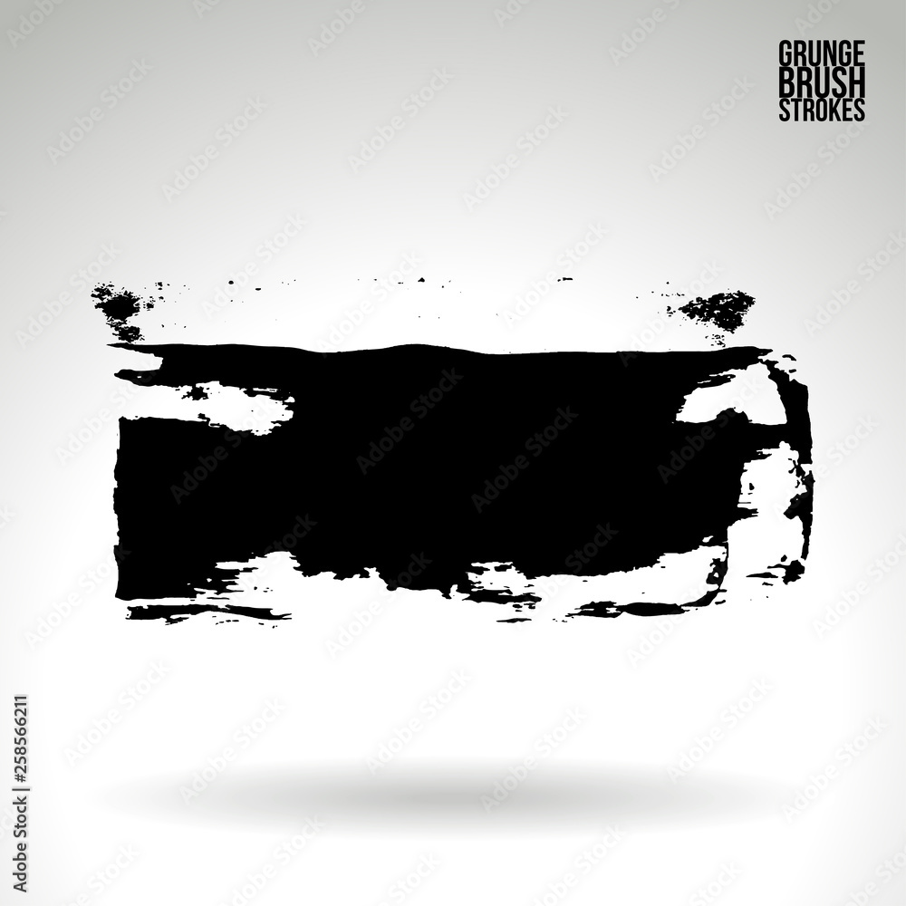 Black brush stroke and texture. Grunge vector abstract hand - painted element. Underline and border design. Black brush stroke and texture. Grunge vector abstract hand - painted element. Underline and border design.