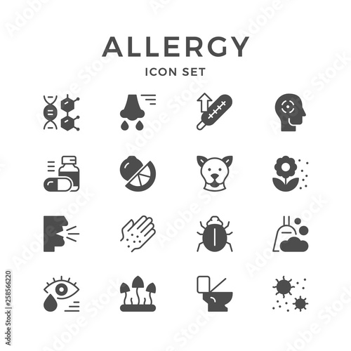 Set icons of allergy