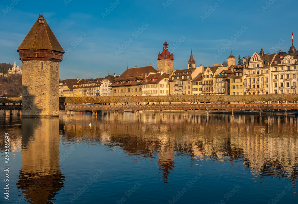 Obraz premium Lucerne (Luzern), the largest city in Central Switzerland