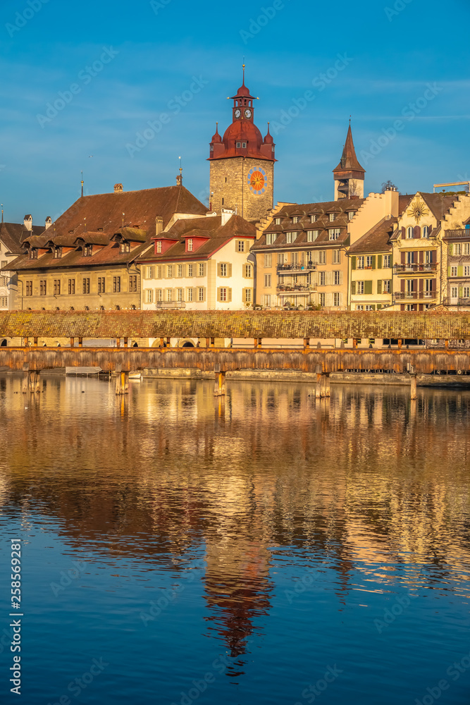 Obraz premium Lucerne (Luzern), the largest city in Central Switzerland