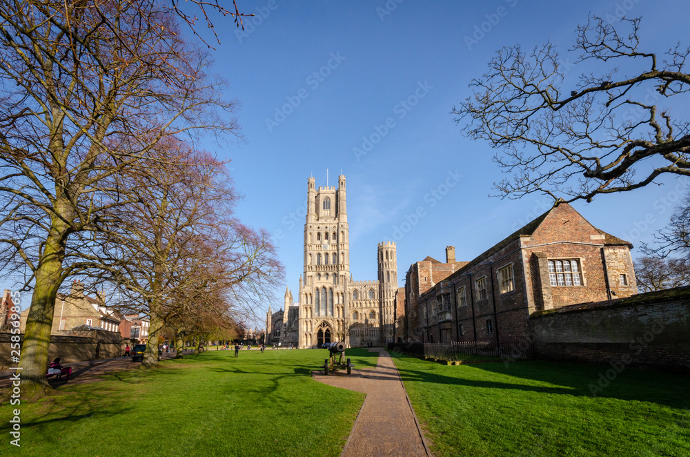 Pathway to Ely Cathedral in Cambridgeshire, UK