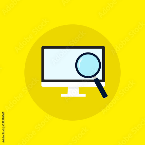 Vector flat computer monitor, tv display isolated. Vector eps10