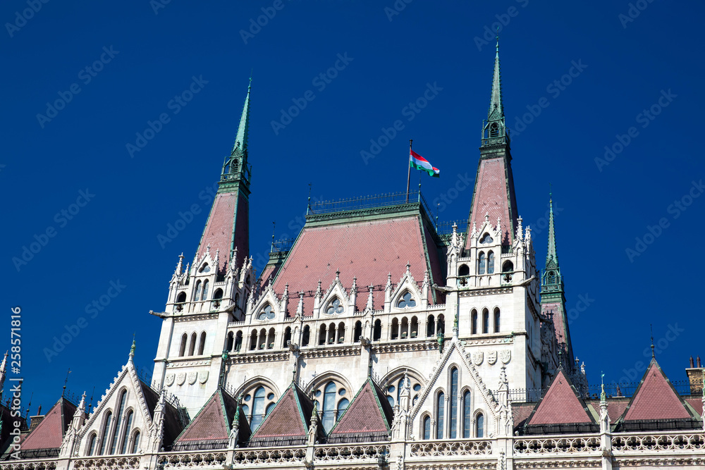 Hungary Parliament building in a beautiful early spring day
