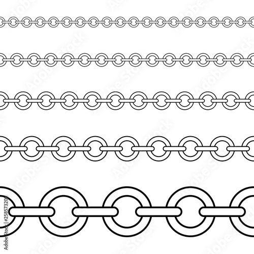 Seamless of black chain on white background