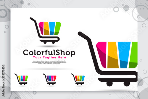 abstract trolling vector logo with simple and modern concept designs , illustration of trolling as a symbol icon of online shop digital template
