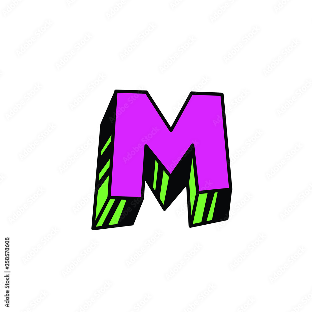 Letter in cartoon style. Vector. Bulk forms. Cyrillic, Slavonic letter. Russian font. Logo, sign. Letter in cartoon style. Vector. Bulk forms. Cyrillic, Slavonic letter. Russian font. Logo, sign.