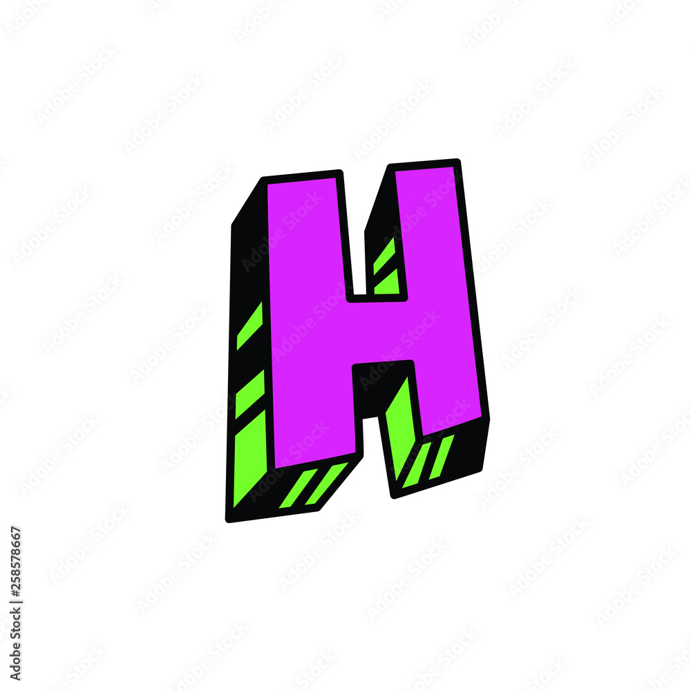 Letter in cartoon style. Vector. Bulk forms. Cyrillic, Slavonic letter. Russian font. Logo, sign. Letter in cartoon style. Vector. Bulk forms. Cyrillic, Slavonic letter. Russian font. Logo, sign.