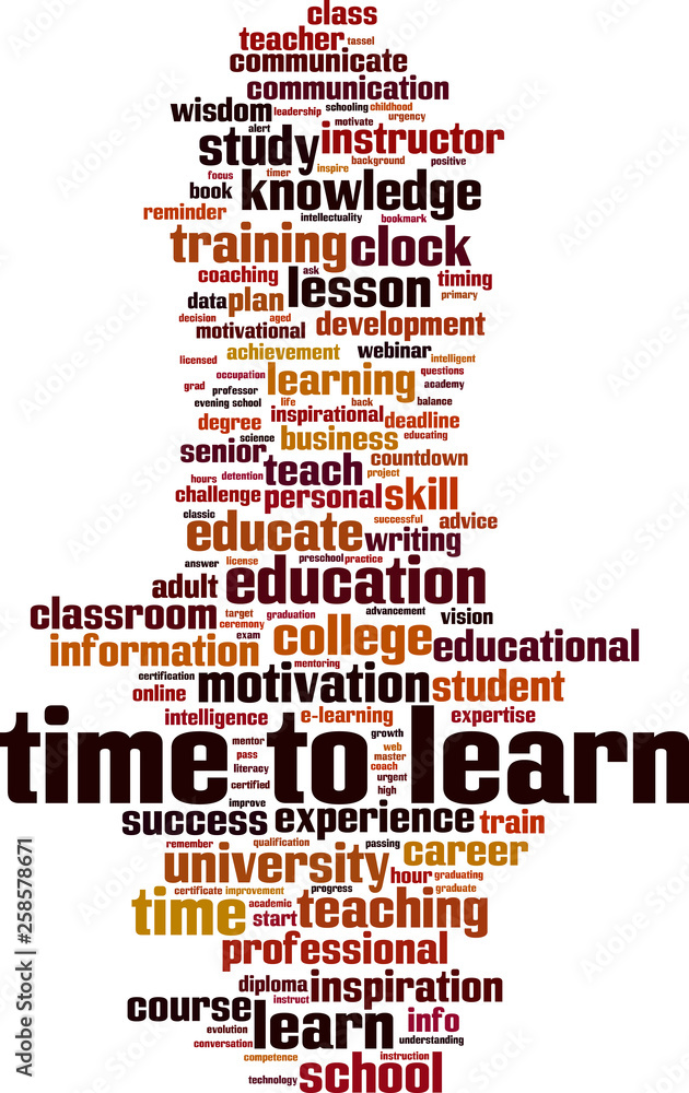 Obraz premium Time to learn word cloud