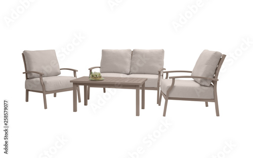 garden furniture on a white background
