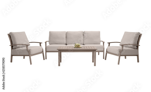 garden furniture on a white background
