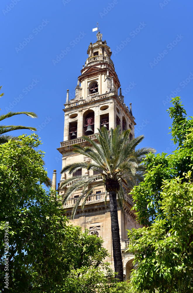 Bell Tower of the Mezquita Cathedral in Cordoba, Spain