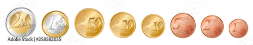 set of all euro coins photo