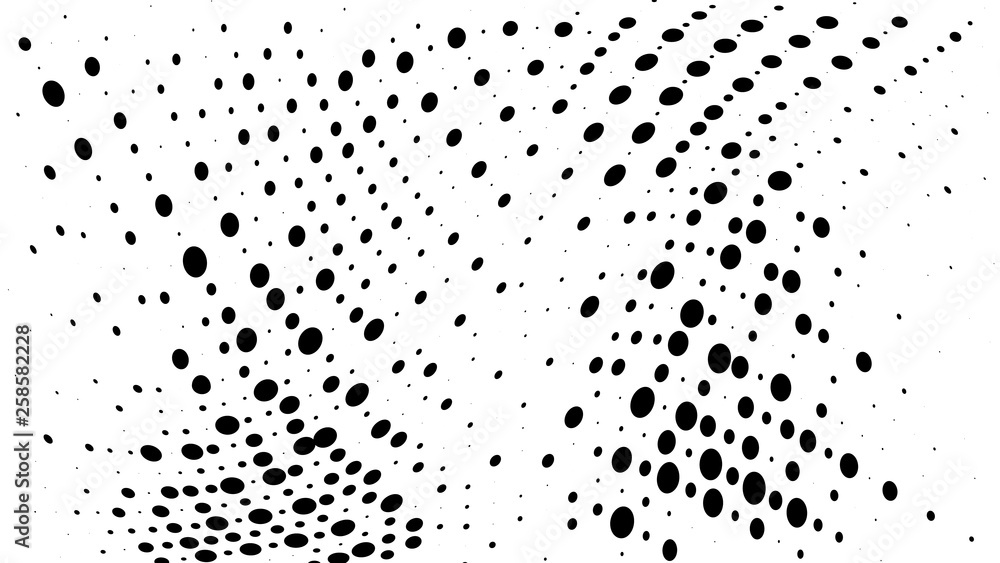 Halftone gradient pattern. Abstract halftone dots background. Monochrome dots pattern. Vector halftone texture. Grunge texture. Pop Art, Comic small dots. Wave twisted dots. Template for cover, banner Halftone gradient pattern. Abstract halftone dots background. Monochrome dots pattern. Vector halftone texture. Grunge texture. Pop Art, Comic small dots. Wave twisted dots. Template for cover, banner