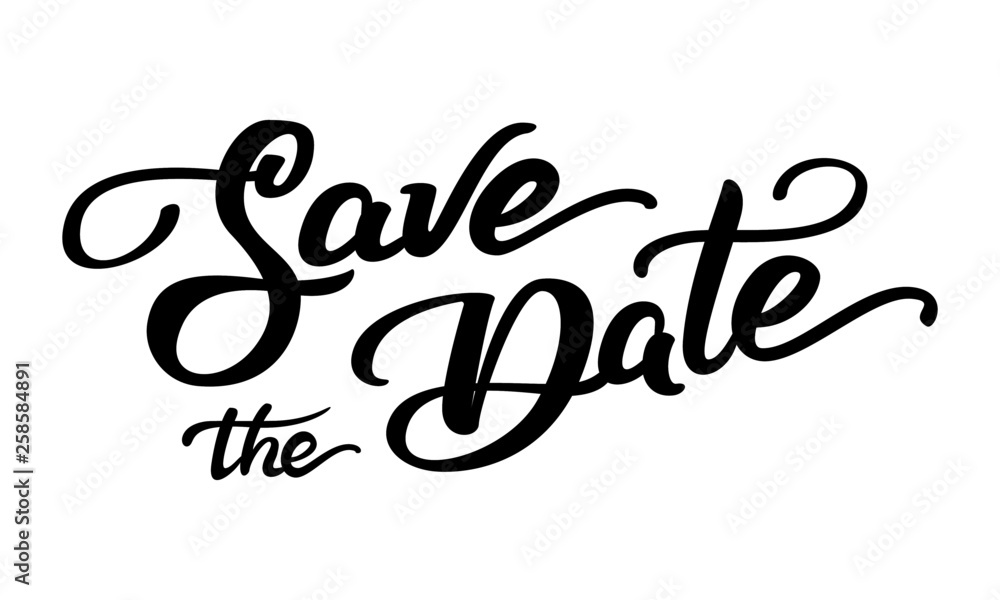 Fototapeta premium Inscription Save the date. Wedding lettering on a white background.