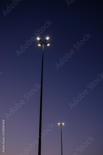 Street lamp evening sky