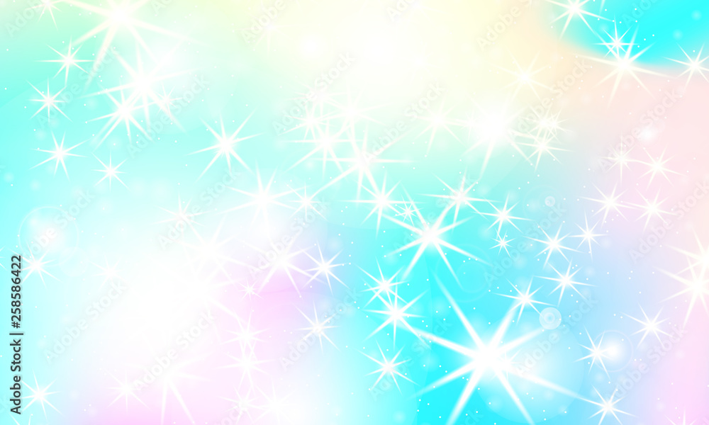 Unicorn rainbow background. Holographic sky Unicorn rainbow background. Holographic sky