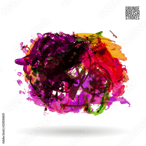 Brush stroke and texture. Grunge vector abstract hand - painted element. Underline and border design.
