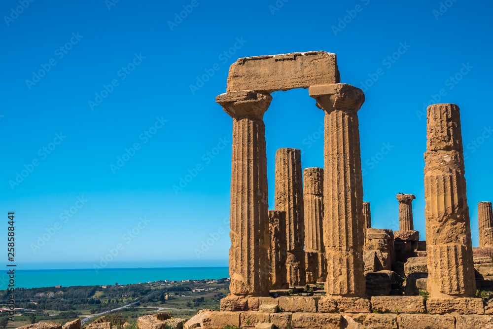 Temple of Juno (Hera), Valley of the Temples, Agrigento , Sicily, Italy. A UNESCO World Heritage Site, the largest archaeological site in the world..