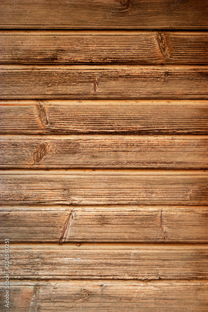 Obraz premium Old Dark rough wood floor or surface with splinters and knots. Brown oak wood texture. background old panels