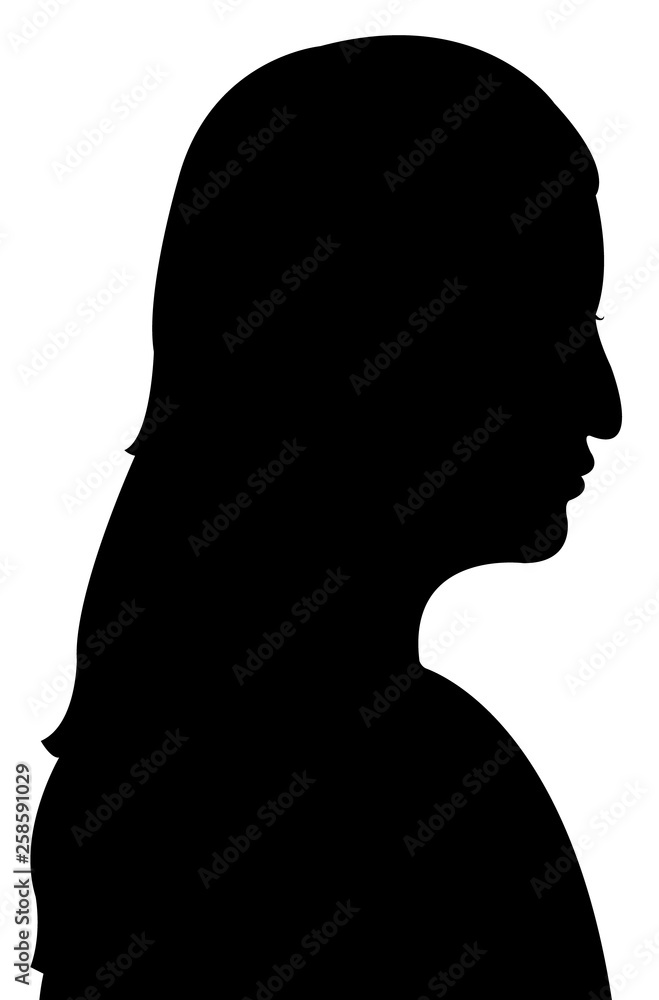 a woman head silhouette vector