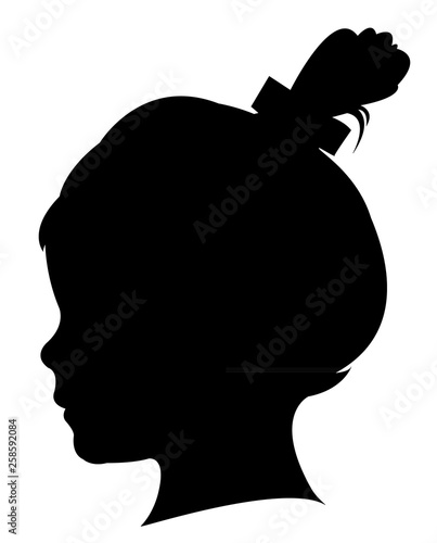 a girl head silhouette vector