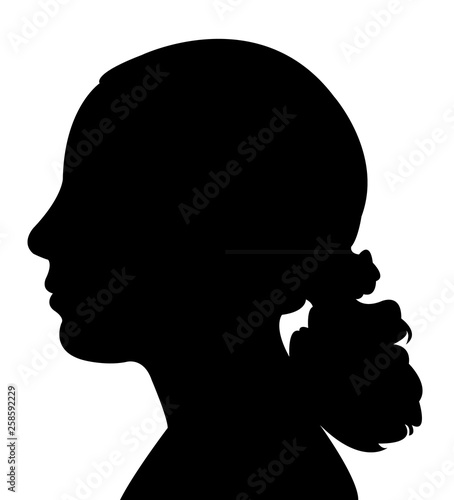 a girl head silhouette vector