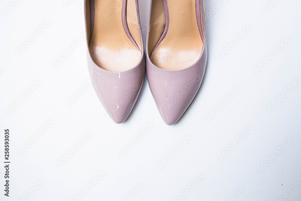 Beige shoes on isolation Beige shoes on isolation