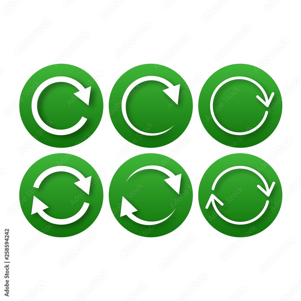 Recycling flat vector icons set. Arrows flat vector icons set Recycling flat vector icons set. Arrows flat vector icons set