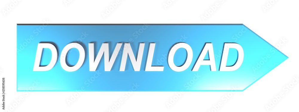 DOWNLOAD on blue arrow - 3D rendering DOWNLOAD on blue arrow - 3D rendering