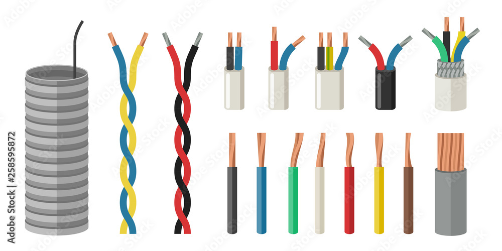 Electrical cables - obrazy, fototapety, plakaty 