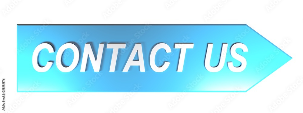 CONTACT US on blue arrow - 3D rendering CONTACT US on blue arrow - 3D rendering