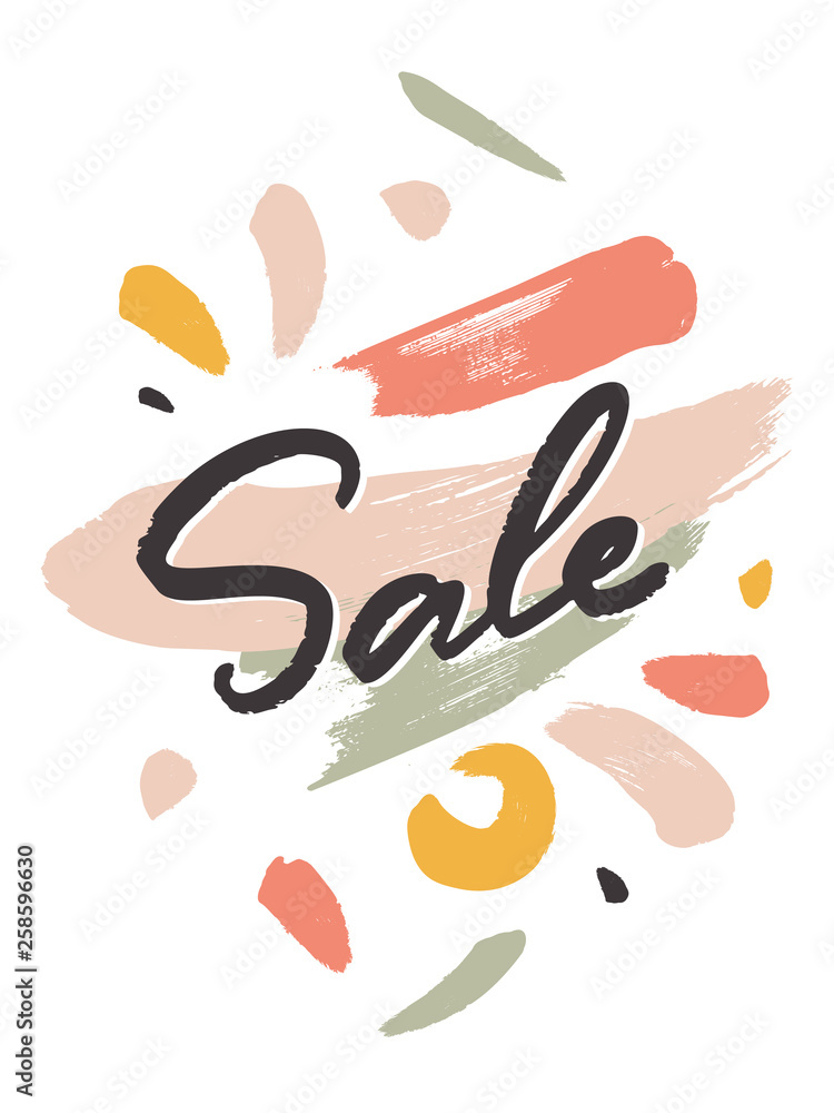 Sale sign lettering with paint brush strokes Sale sign lettering with paint brush strokes