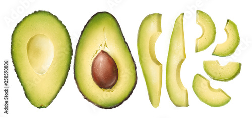 Realistic digital avocado illustration